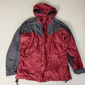 Solstice Microshed Women's M Red Gray Nylon Hooded Ski Outdoor Shell Jacket